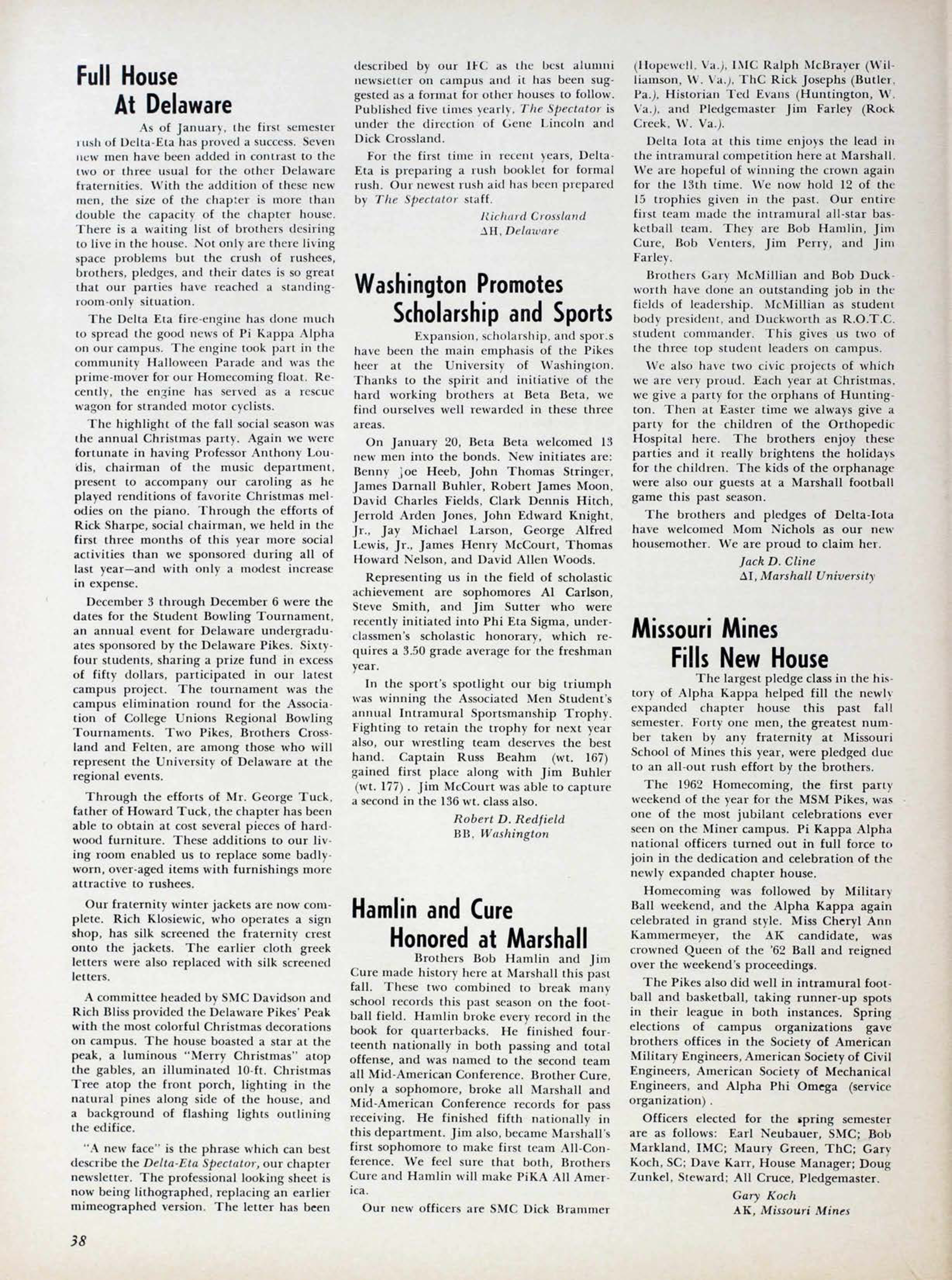 Missouri Mines Fills New House